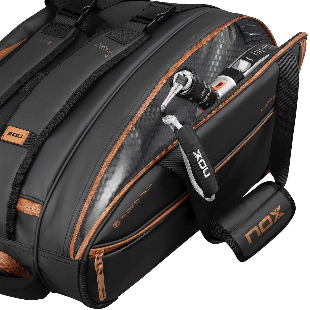 LUXURY OPEN SERIES PADEL BAG BLACK/BROWN-Bag-NOX-Casas Padel