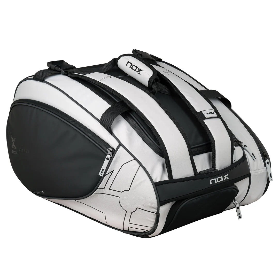 LUXURY MASTER SERIES BLACK/WHITE PADEL RACK BAG-Bag-NOX-Casas Padel