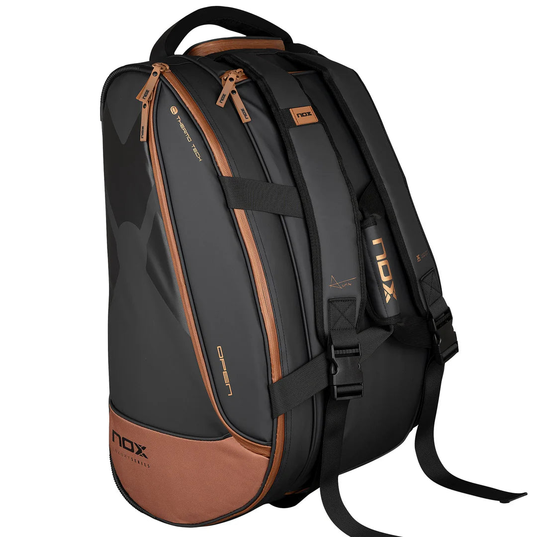 LUXURY OPEN SERIES PADEL BAG BLACK/BROWN-Bag-NOX-Casas Padel