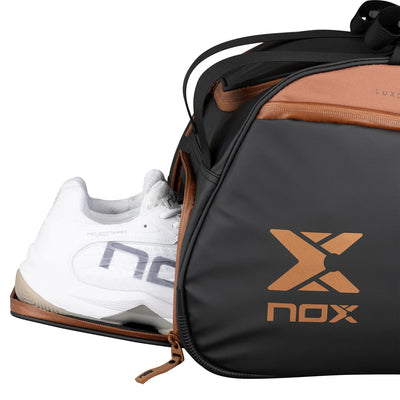 LUXURY OPEN SERIES PADEL BAG BLACK/BROWN-Bag-NOX-Casas Padel